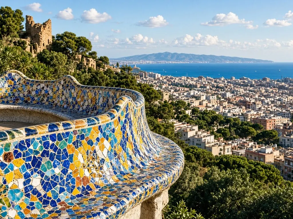 Park Güell overlooking Barcelona