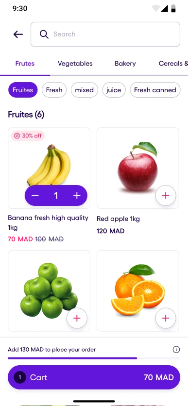 Order grocery process step 2