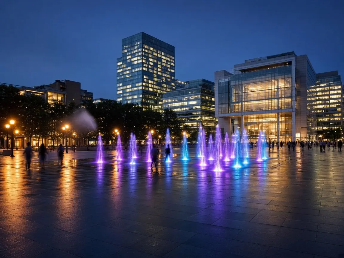 Quartier des Spectacles in Montréal at night