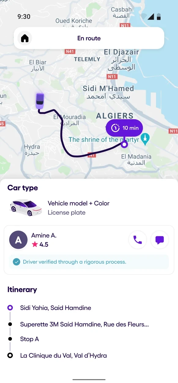 Order a ride process step 4