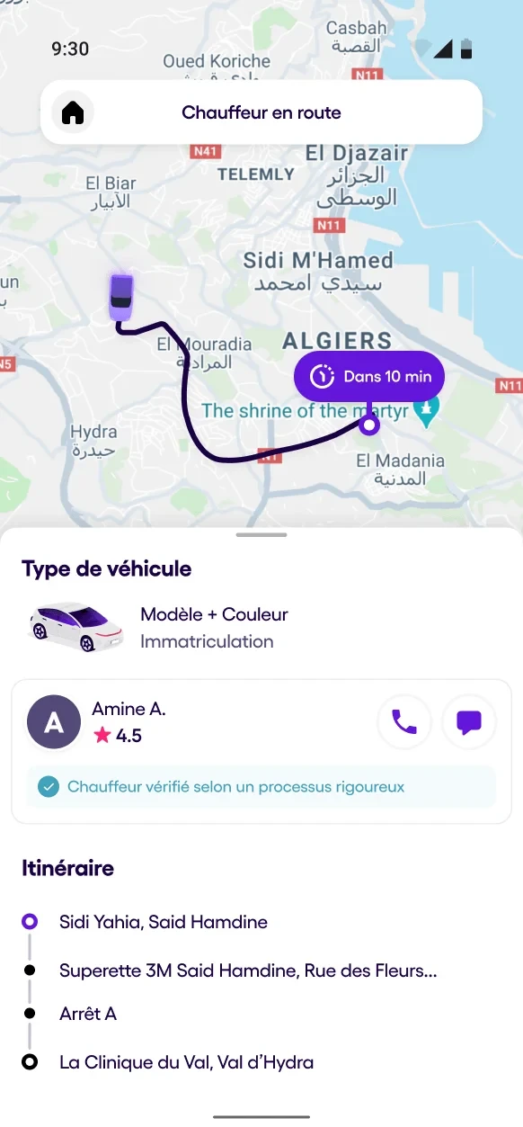 Order a ride process step 4