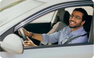 Man in a car