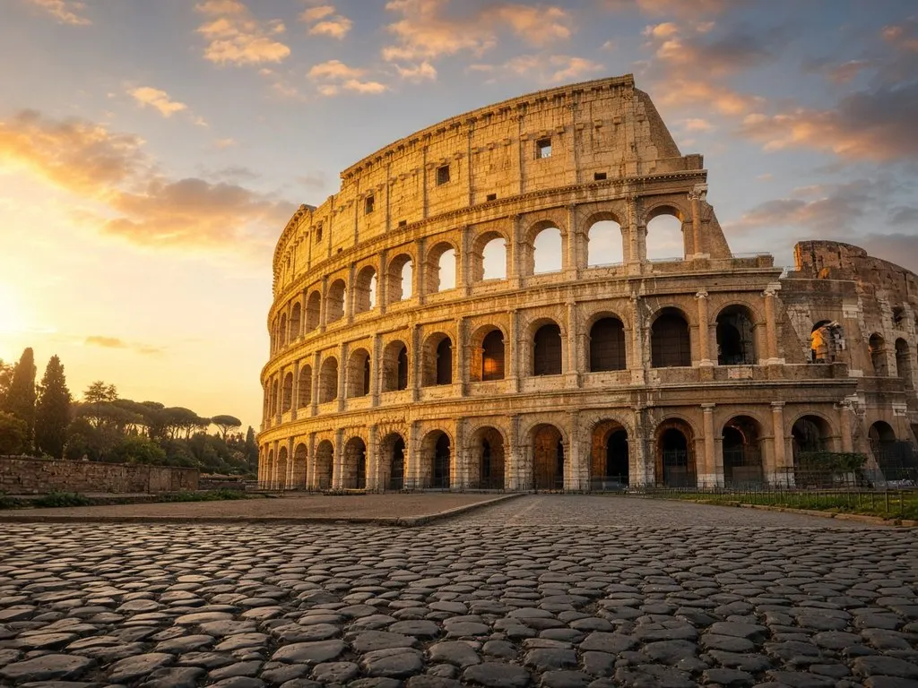 Colosseum at golden hour, Rome