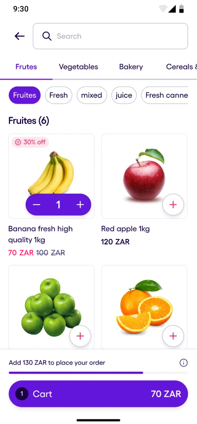 Order grocery process step 2