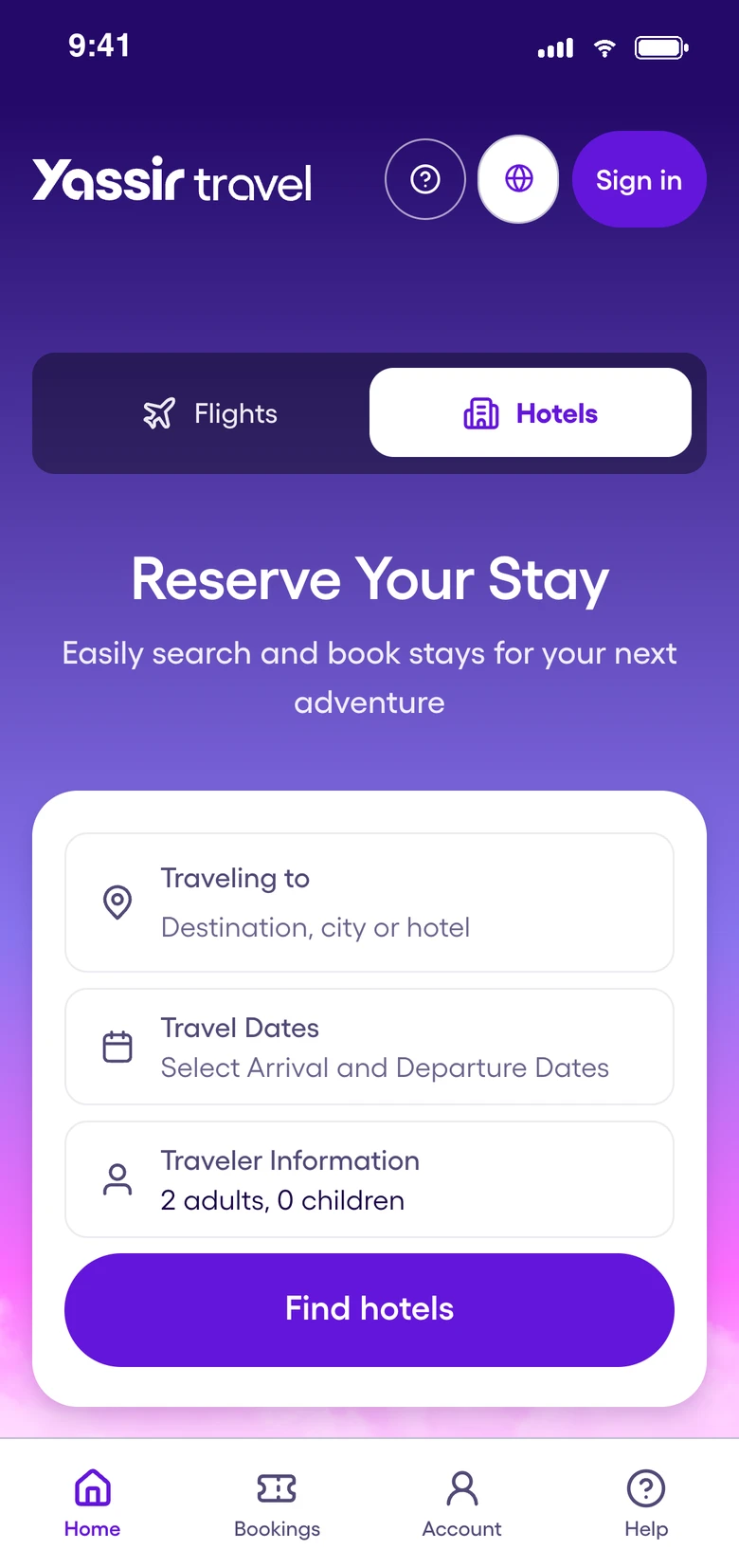 Search hotels on Yassir Travel