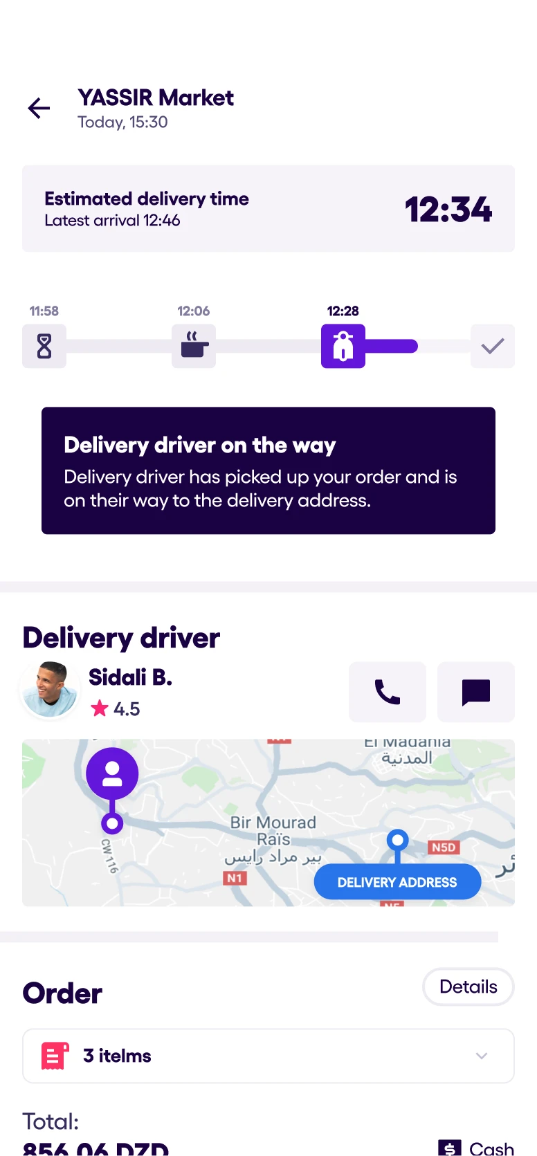 Order food process step 3