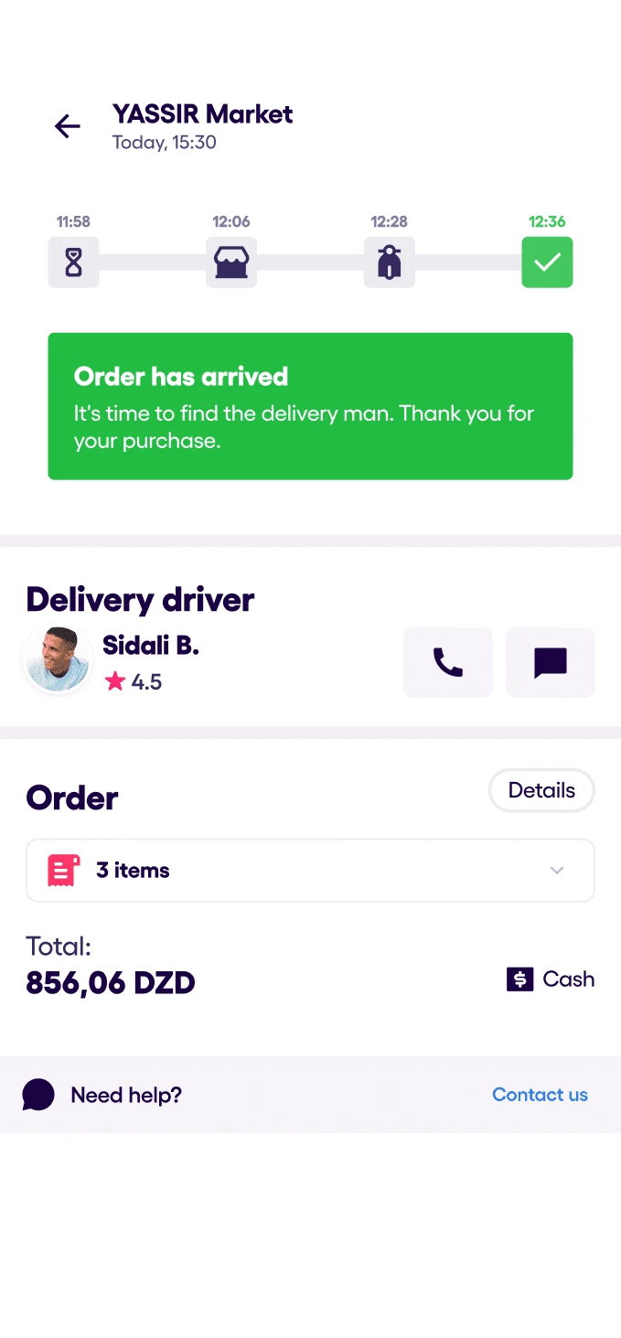Order grocery process step 4